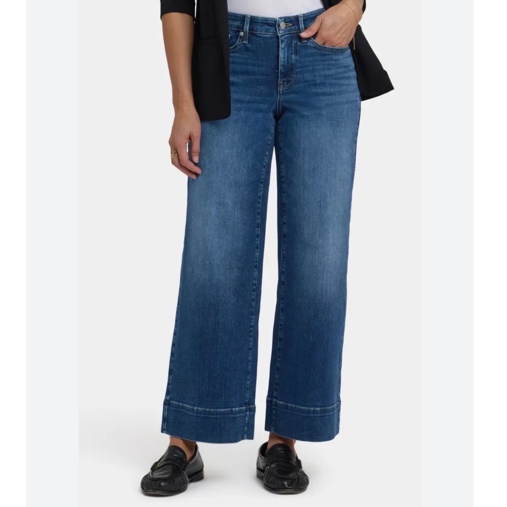 NYDJ Teresa Wide Leg Jeans Size 6 Stretch Lift Tuck Technology Supports Preppy